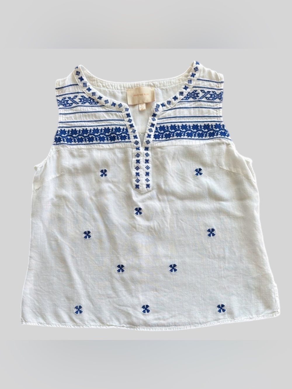 Skies Are Blue embroidered blouse white/blue  S